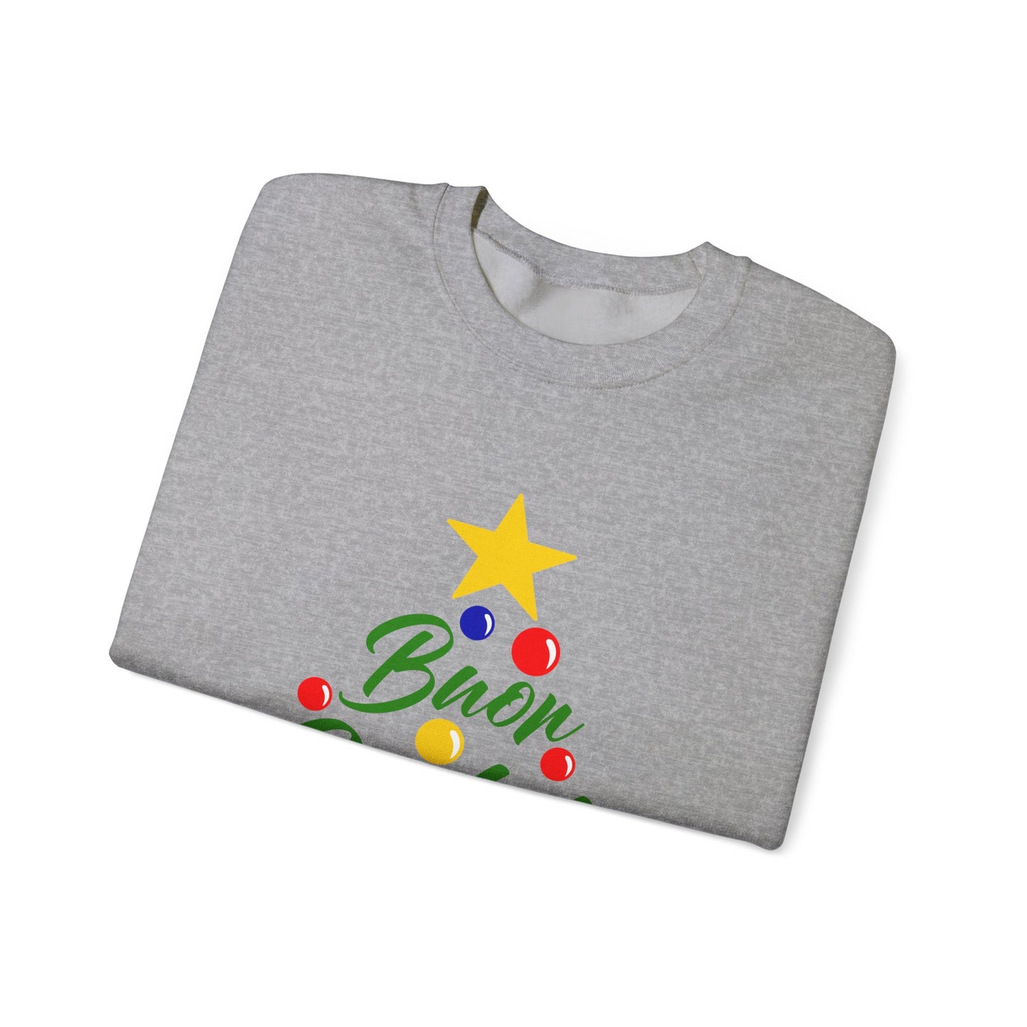 Buon Natale Unisex Heavy Blend™ Crewneck Sweatshirt - Giada Valenti Collection - Print designed in Italy by Elisa Savoia