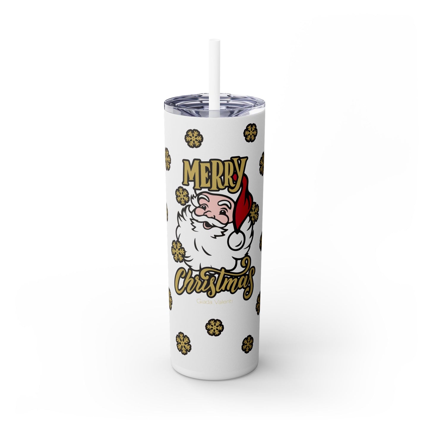 Christmas Tumbler with exclusive Italian Design print | Merry Christmas Santa Claus | Giada Valenti | Christmas Gift