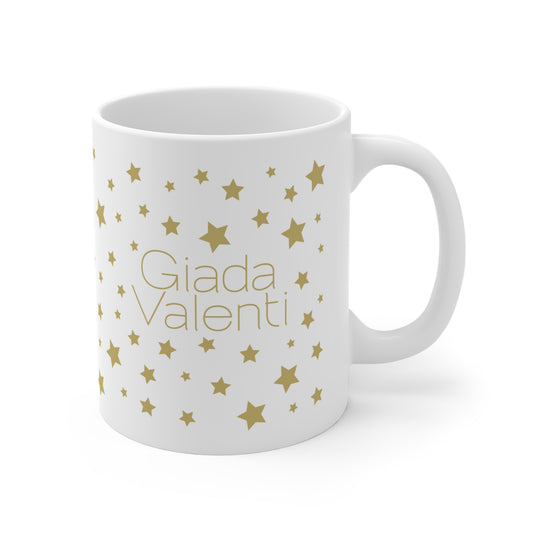 Christmas Stars Mug with exclusive Italian design print (11oz) | White | Giada Valenti Collection