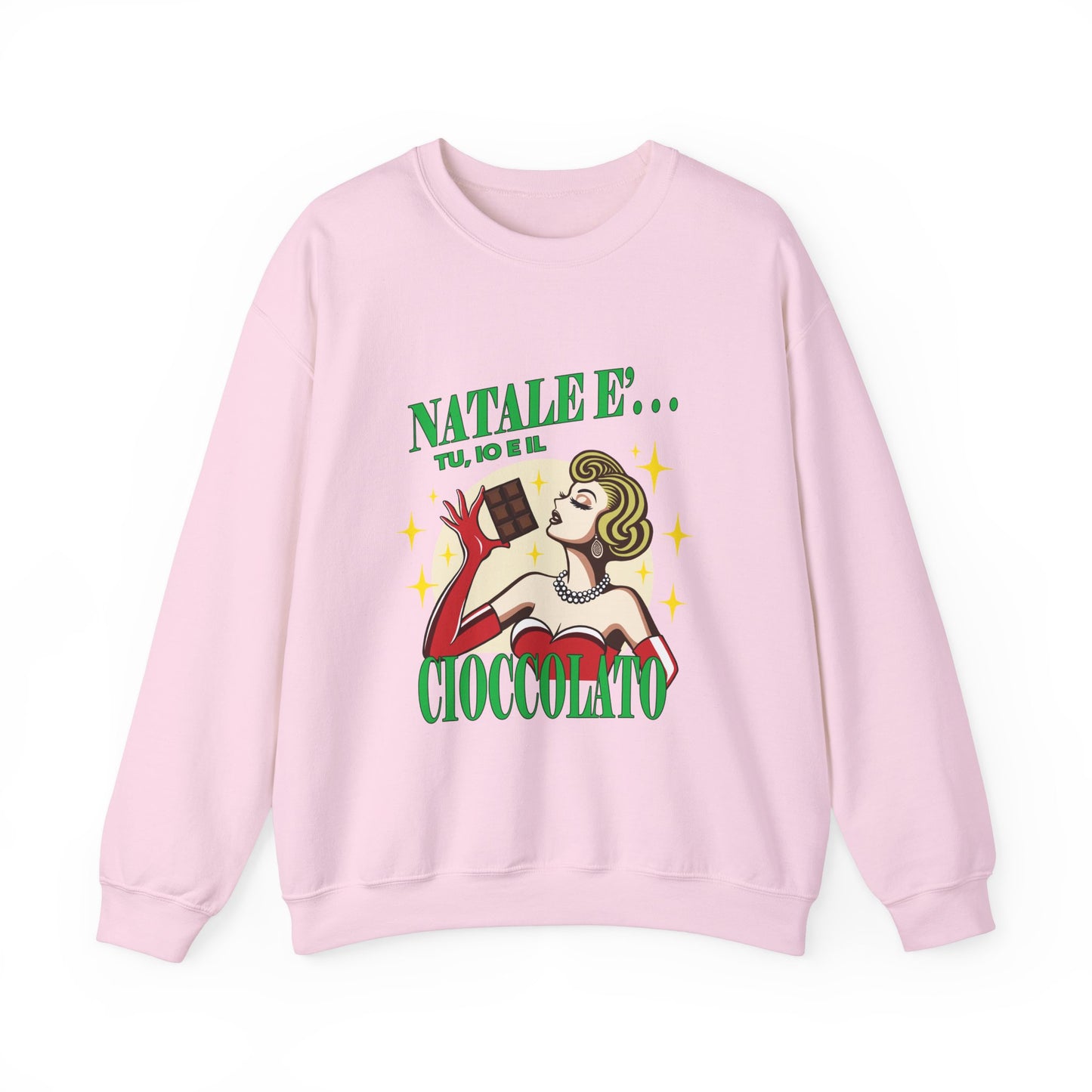 Ciocolato Unisex Heavy Blend™ Crewneck Sweatshirt - Giada Valenti Collection - Print designed in Italy by Elisa Savoia