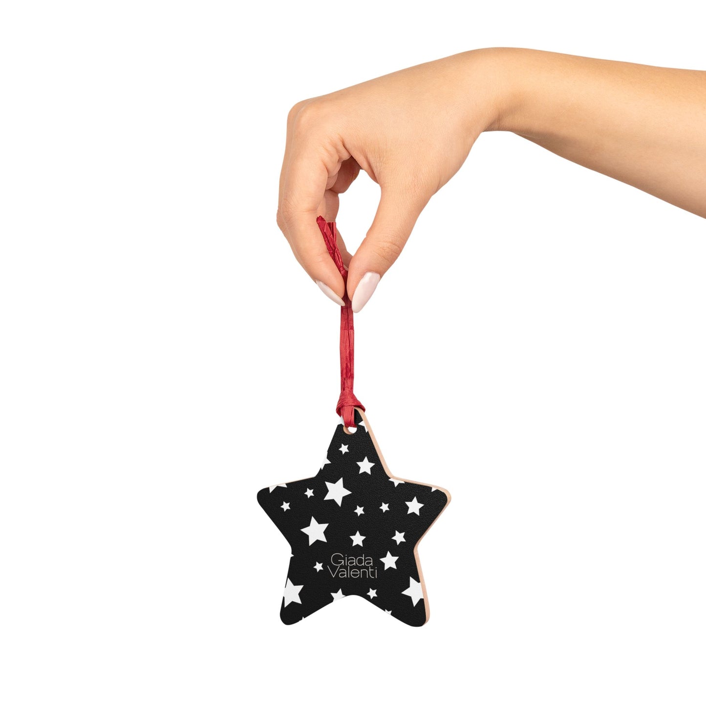 Giada Valenti | Star Shape Wooden Ornaments | Designed in Italy | Black White Star | Christmas Ornament | Christmas Gift | Italian Design