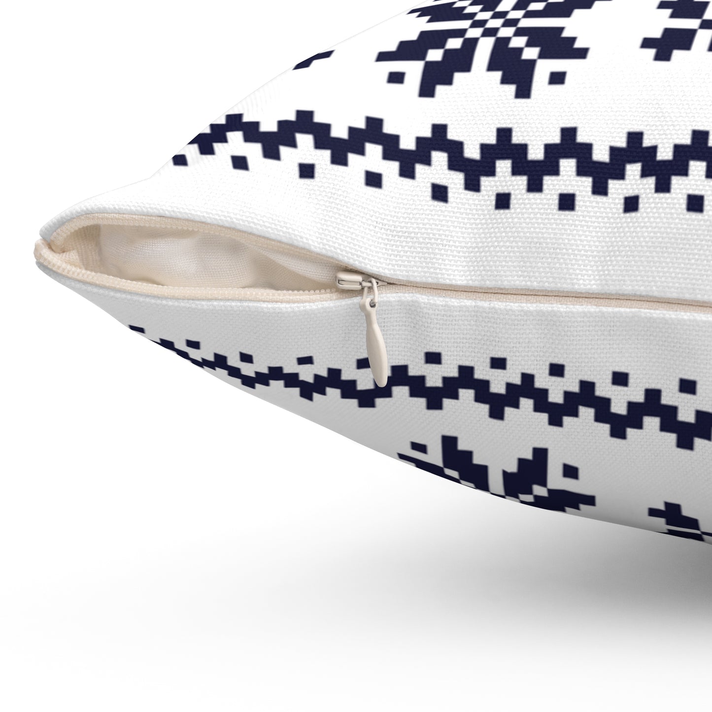 Merry Christmas Pillow with exclusive Italian Design print | White Blue Jacquard Snowflake | Giada Valenti Collection