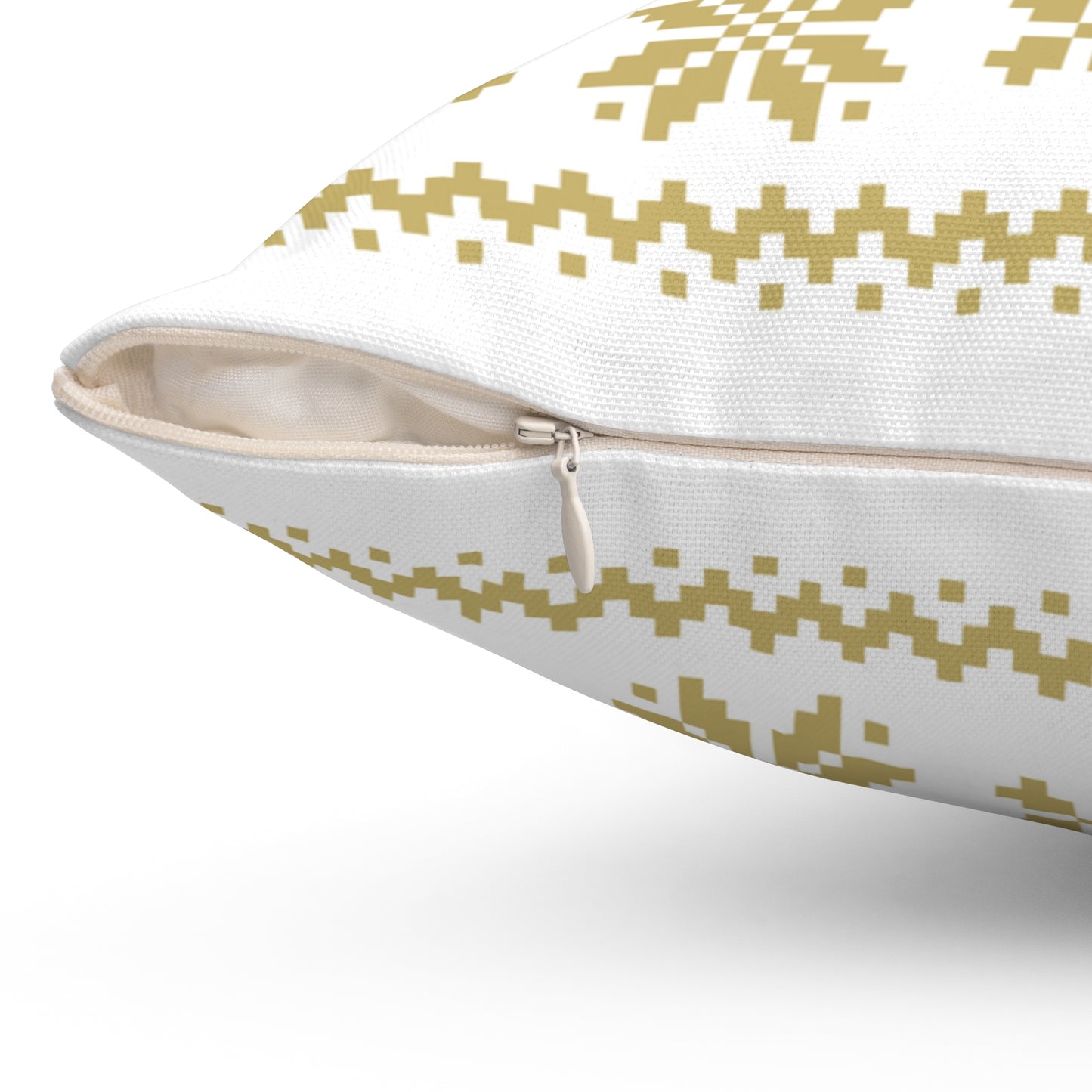 Merry Christmas Pillow with exclusive Italian Design print | White Gold Jacquard Snowflake | Giada Valenti Collection