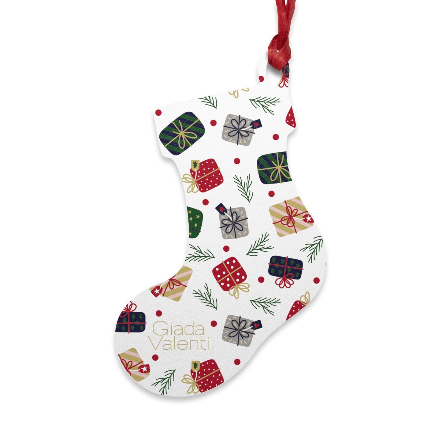 Giada Valenti | Christmas Stocking Wooden Ornaments | Designed in Italy | Presents | Christmas Ornament | Christmas Gift