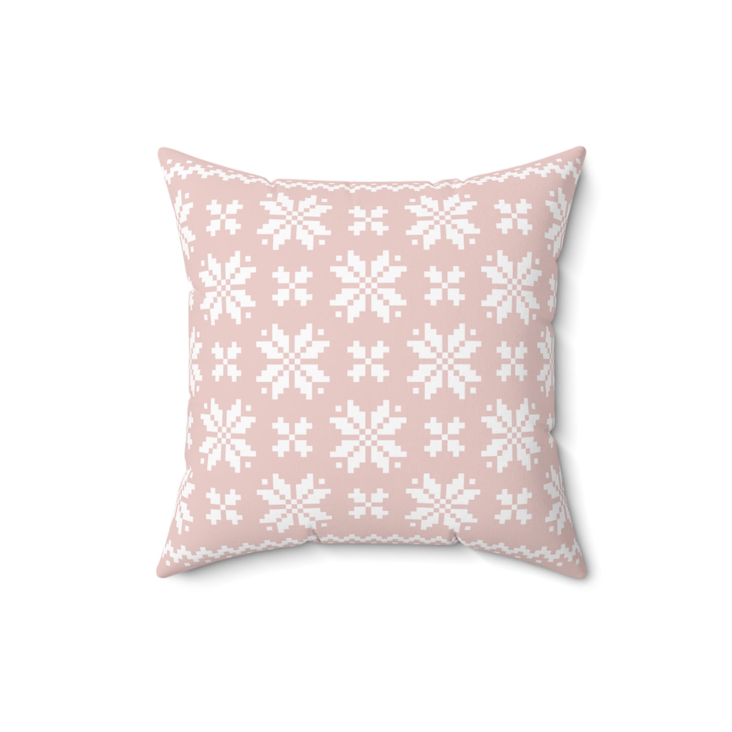 Merry Christmas Pillow with exclusive Italian Design print | Pink White Jacquard Snowflake | Giada Valenti Collection