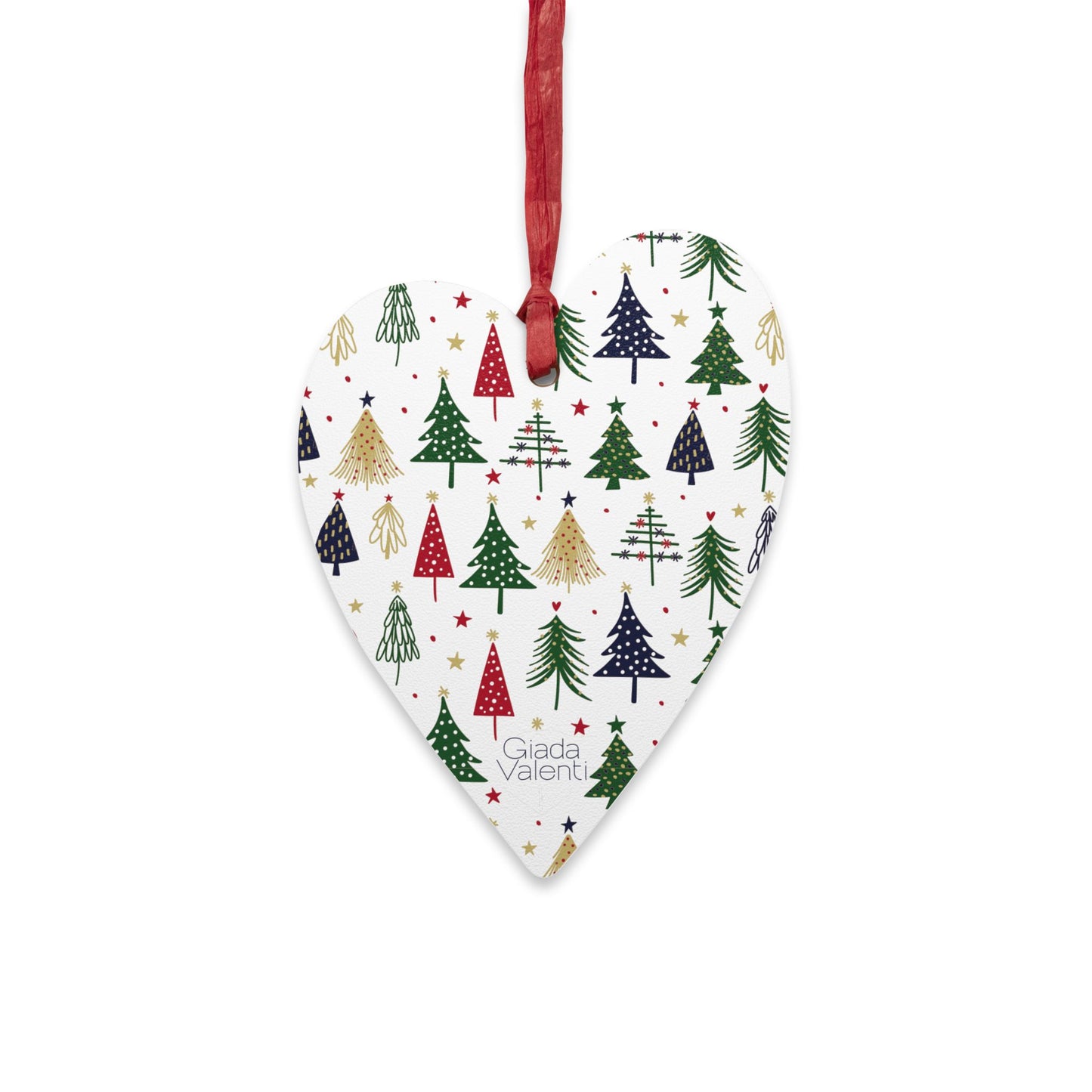 Giada Valenti | Heart Shape Wooden Ornament | Designed in Italy | Christmas Tree| Christmas Ornament | Christmas Gift