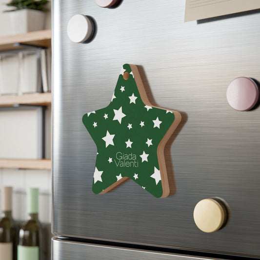 Giada Valenti | Star Shape Wooden Ornaments | Designed in Italy | Green White Star | Christmas Ornament | Christmas Gift | Italian Design