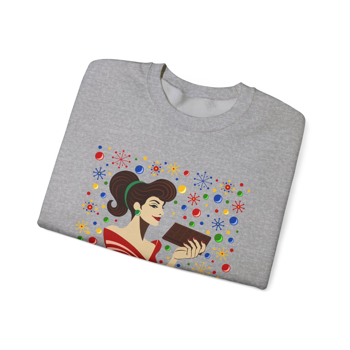 Cioccolato A Natale Unisex Heavy Blend™ Crewneck Sweatshirt - Giada Valenti Collection - Print designed in Italy by Elisa Savoia