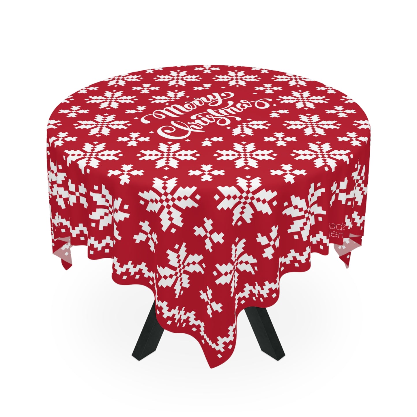 Jacquard Snowflake Christmas Tablecloth with Italian Design print | Green | Giada Valenti | Christmas Decoration | Christmas Gift