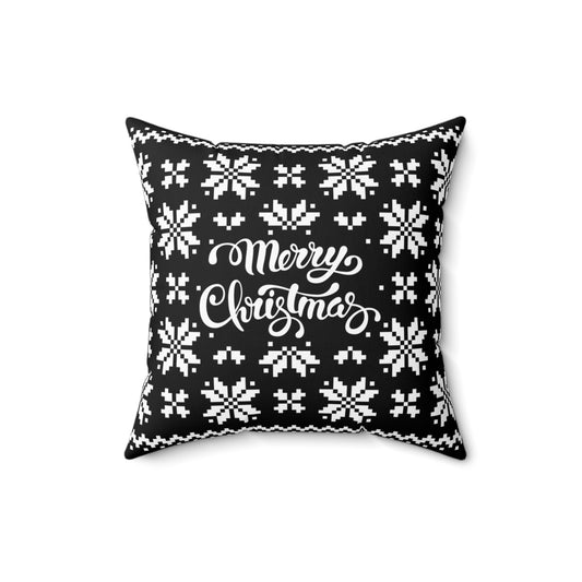 Merry Christmas Pillow with exclusive Italian Design print | Jacquard Snowflake | Giada Valenti Collection