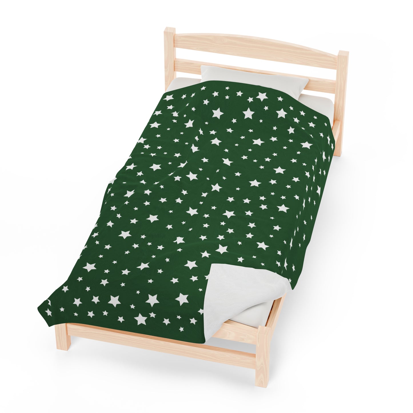 White Star Christmas blanket with Italian design print | 60x80 | Green | Giada Valenti | Christmas Gift | Velveteen Plush