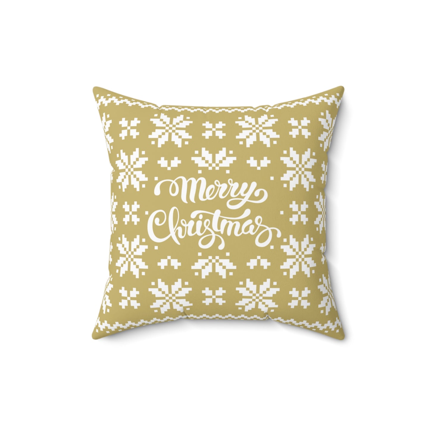 Merry Christmas Pillow with exclusive Italian Design print | Gold White Jacquard Snowflake | Giada Valenti Collection