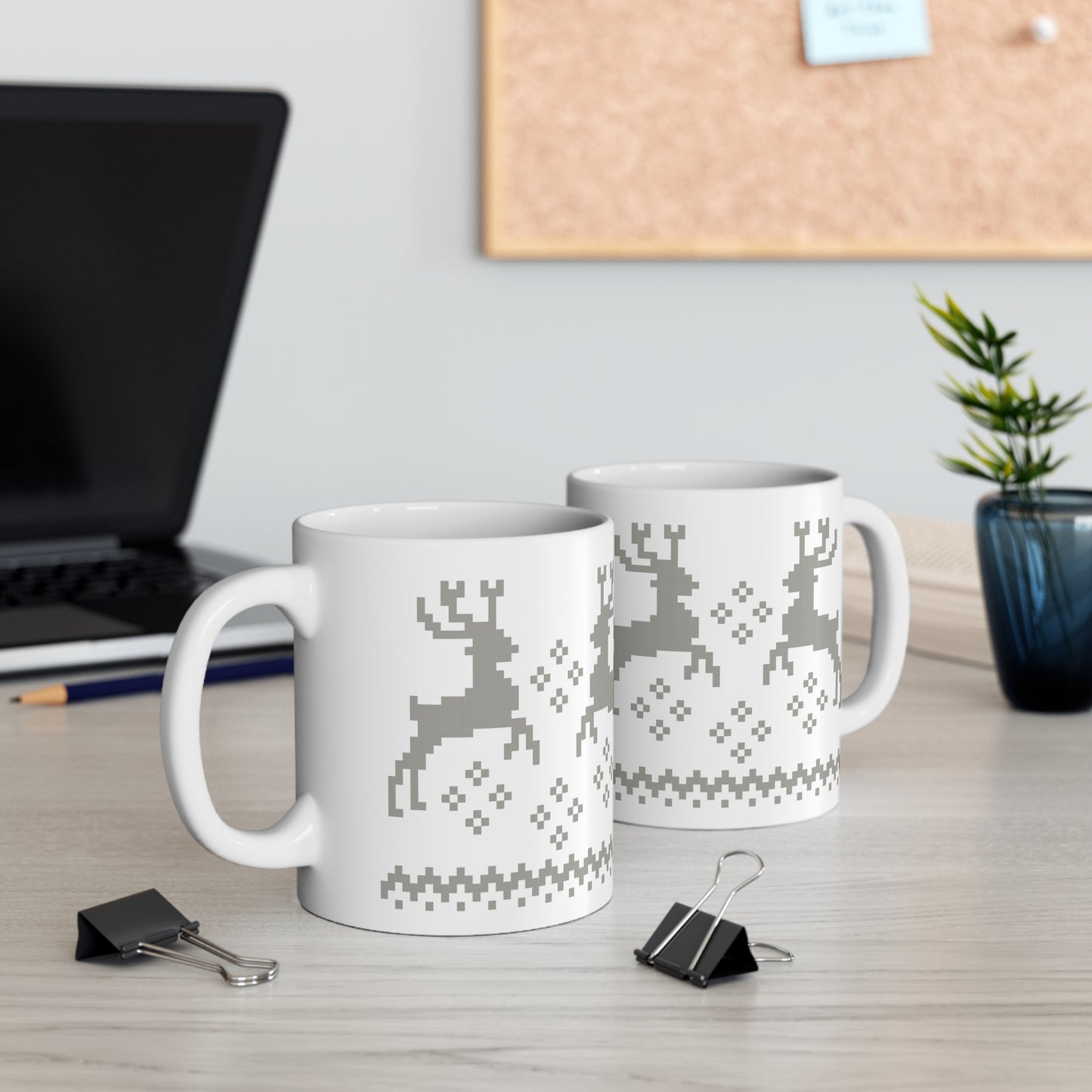 Jacquard Reindeer Christmas Mug with exclusive Italian design print (11oz) | Giada Valenti Collection